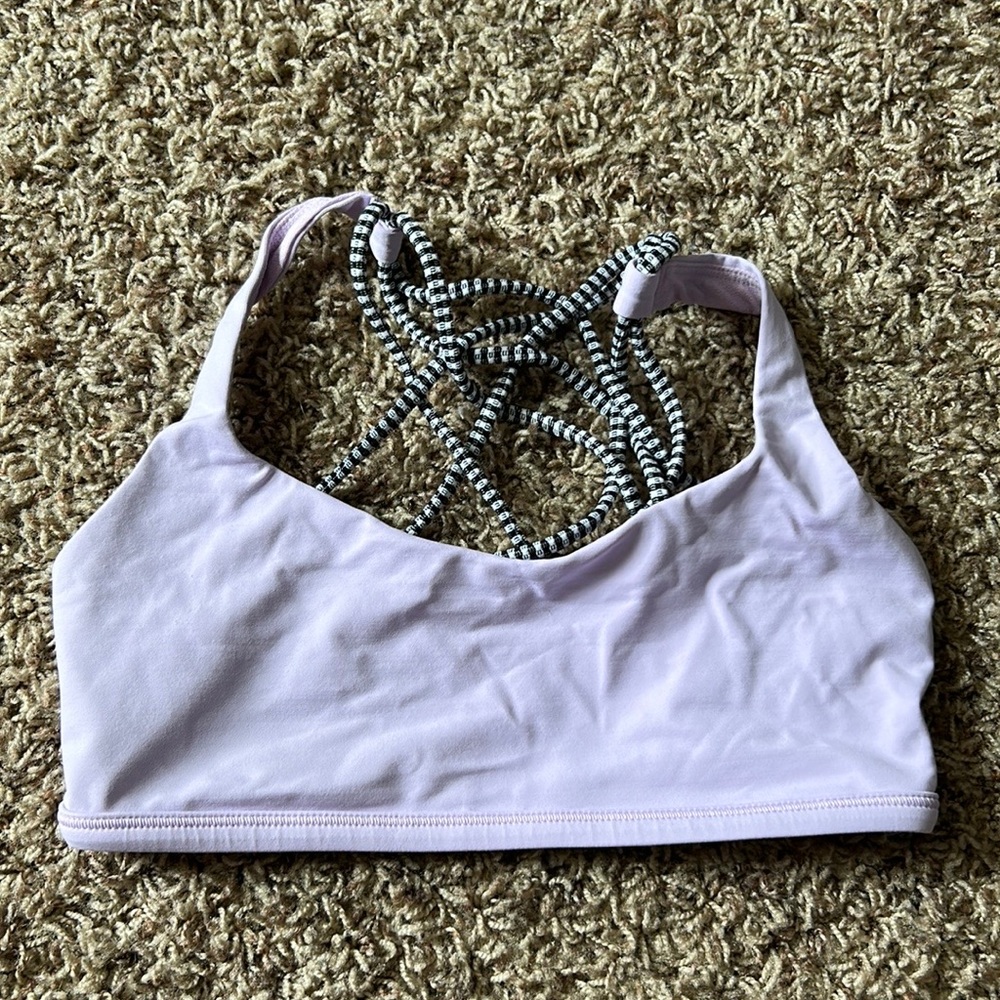 lululemon athletica Light Purple Bra with Black and White Straps